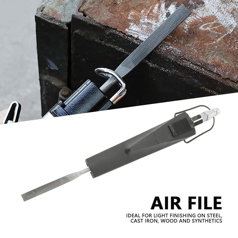Topyond Pneumatic Air Powered File, Carbon Steel Pneumatic Air File, Includes 1 Flat Cut 1 Half Round 1 Round & 1 Triangular File - Image 4